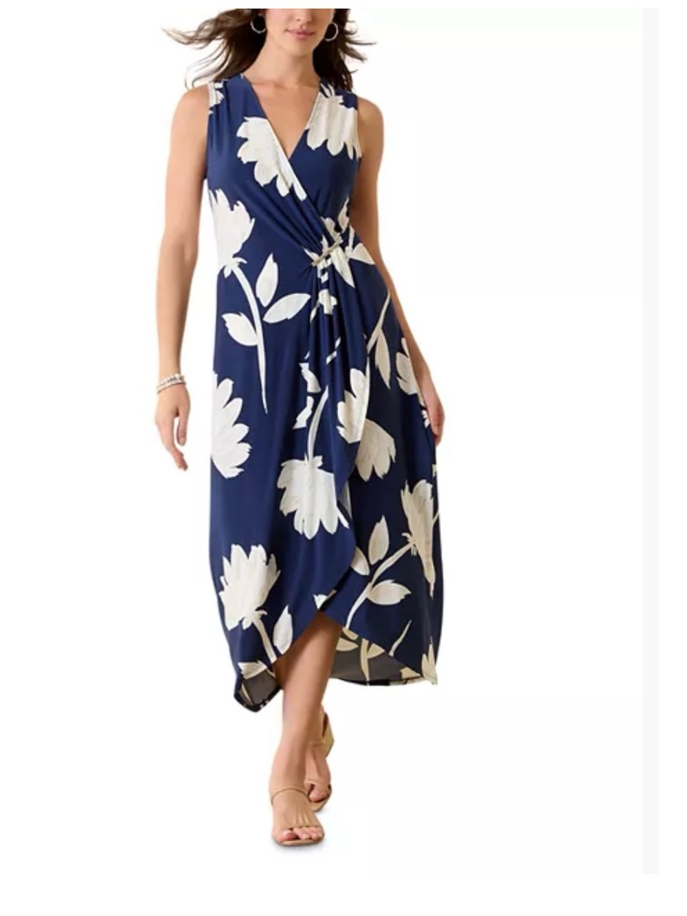 Tommy Bahama Flora Nights Midi Dress in Island Navy Size M - Picture 5 of 11